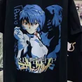 thumbnail image 4 of EVANGELION camiseta de Ayanami Rei para hombre, Tops de manga corta con estampado de gran tamaño, camiseta Punk de Hip Hop, ropa de calle informal, regalo de verano, 4 of 5
