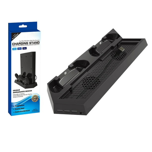 Consola de juegos Soporte de carga Controlador de juegos USB Estación de carga Reemplazo del ventilador de enfriamiento para PS4PRO / PS4SLIM / PS4 Inevent EL000944-00B