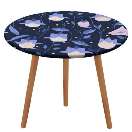 

ZHANGS Chic Campanula Patch 1465 Round Table Cover Stain-Resistant Fitted Tablecloth Oil-Proof Wipeable Elastic Table Cover Waterproof Table Cloth for Halloween Thanksgiving Christmas