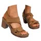 thumbnail image 3 of WILLBEST Sandalias De Playa Para Mujer, Zapatos De Verano Lisos Con Velcro, Informales, Con Punta Abierta Y Tacones Cuadrados, Cómodos, Para Playa, 3 of 5