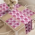 thumbnail image 2 of Ambesonne Floral Table Runner & Placemats, Pink Toned Succulent Pattern, Placemat 4 pcs + Runner 12"x90", Magenta Pink and White, 2 of 2