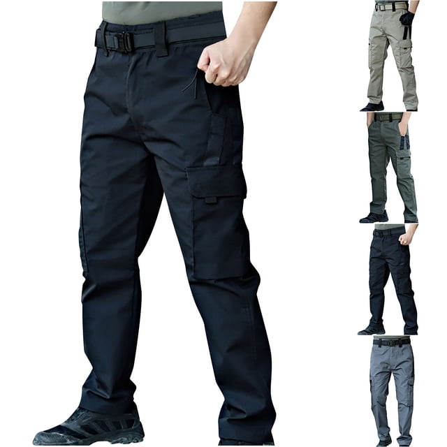 Styesk Pantalon pour Hommes Pantalon pour Hommes Poche Eau Ripstop Pantalon de Randonnée Léger Cargo Pêche Pantalon Militaire