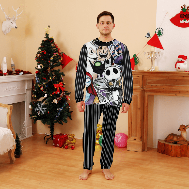 Nightmare Before Christmas Pajamas Jack Skellington Sally Kids Matching Christmas Pajamas Men 5XL Walmart