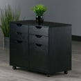 thumbnail image 4 of Winsome Halifax 2-Door, 4-Drawer Mobile Cabinet 20622, Black Finish, 4 of 11