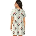 thumbnail image 3 of Horeoi Christmas Pug Dog Print Women's Short-sleeved Nightdress Breathable Cotton-like Material Loose A-line Knee-length, 3 of 6