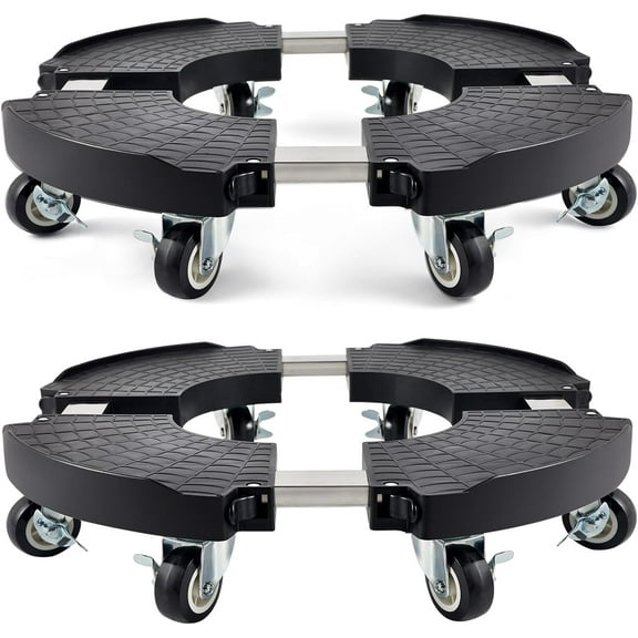 2 Pack Plant Caddy with Wheels Heavy Duty with 8 Lockable Casters, Rolling Plant Stand Adjustable for 8inch-22inch Outdoor Indoor Large Plant, Plant Stand with Wheels 500lbs Capacity