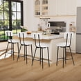 thumbnail image 7 of EastVita Modern Upholstered Bar Stools Set of 4 - Counter Height Bar Chairs with Round Seat/Back/Footrest for Kitchen Island/Dining Room/Pub - White, 7 of 7
