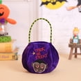 thumbnail image 2 of 1 Pack Halloween Goody Bag Trick or Treat Candy Bag Velvet Tote Bags Gift Basket for Kids Party Favor,Ghost Halloween Theme,Halloween Snack,Halloween Goodie Bag, 2 of 5