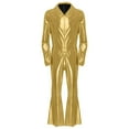 thumbnail image 3 of TiaoBug Mens Movie Star Jumpsuit sHINY Metallic Singer Dancer Leotard Halloween Party Costume Gold L, 3 of 7