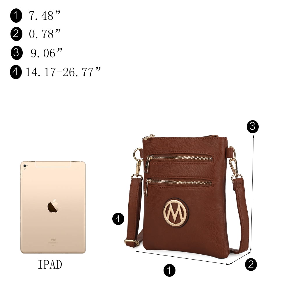 MKF Collection Medina Women Crossbody Bag,Vegan Leather Shoulder Bag Purse Handbag by Mia K - Beige