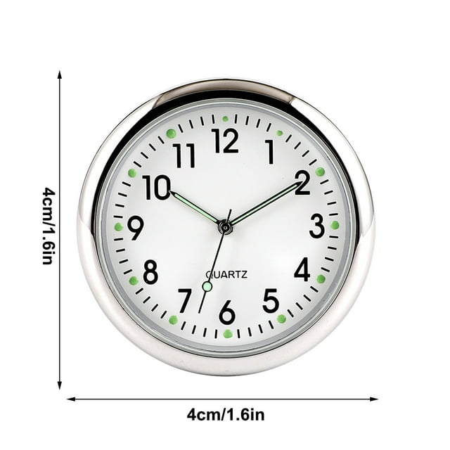 Horloge Fluorescente de Tableau de Bord 4 Pouces - Mini Voiture Collée pour Regarder Tableau de Bord de Voiture Camion et Évent Mini Horloge de Voiture