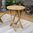 thumbnail image 3 of Sunnydaze 23" Teak Folding Round Outdoor Bistro Table, 3 of 6