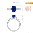 thumbnail image 5 of ANGARA Lab Grown 2 Ct Blue Sapphire Engagement Ring with Milgrain for Women in 14K White Gold (Size-9x7mm) | September Birthstone, Anniversary, Jewelry Gift for Women | Lab-Grown Blue Sapphire Ring, 5 of 8