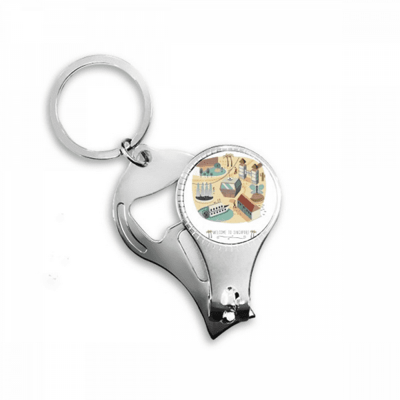 singapore theme park cable car nail nipper key chain bottle opener clipper