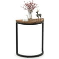 thumbnail image 2 of Tribesigns End Table, Half Circle Entryway Console Table, Small Semi-Round Table, Half Moon Table for Hallway with Sleek Modern Unique Design, 19.69" L x 9.84" W x 23.62" H, Brown, 2 of 6