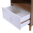 thumbnail image 7 of Senbabe Mid Century Nightstand Set of 2 with Storage Drawer, Modern Bedside End Table with Open Shelf, Wood Accent Side Table for Bedrooms and Living Room-Natural and White, 7 of 7