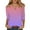 Purple, variant on Ladies Tops 3/4 Sleeve Tops for Women Summer Notched V Neck Plain T Shirts Casual Cute Three Quarter Length Blouses Women's 3/4 Sleeve Tops Purple L