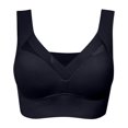 thumbnail image 4 of Voncos Plus Size Bras No Wire Glossy Comfortable Camisole Breathable Everyday Bras for Women Black Bra Size 4XL, 4 of 4
