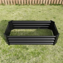 Raised Garden Bed Modern Design Metal Rectangle Black 4x2x1 ft