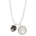 thumbnail image 1 of Delight Jewelry Silvertone Diagonal Banded Barrel with Yellow Crystals Spinner To the World You are a Mother Locket Necklace, 1 of 4