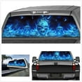 thumbnail image 4 of One Way Vision for Truck Suv Pickup Blue Flaming Skull 3D Rear Windshield Decal Sticker Decor Rear Window Glass Poster, 4 of 8