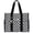 Black White Grid, variant on WANDF Tote Bag for Women with Zipper,Large Work Totes Laptop Bag with Multi-Pockets for College,Teacher,Nuser,Doctor,Durable Tote Bag for Travel,Beach,Gym(Brown Leopard Print)
