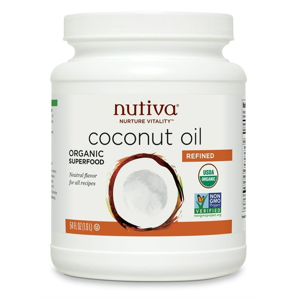 Nutiva Organic, Steam Refined Coconut Oil from nonGMO, Sustainably Farmed Coconuts, 54 Fluid