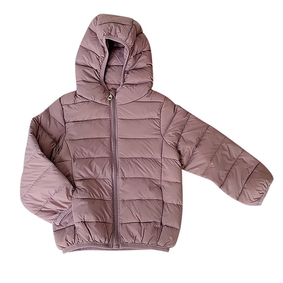 CAIVO Little Boys Girls Kids Down Coats Lightweight Jacket Hooded Zipper Fashion Winter Windproof Outwear Long Sleeve Trendy Outerwear