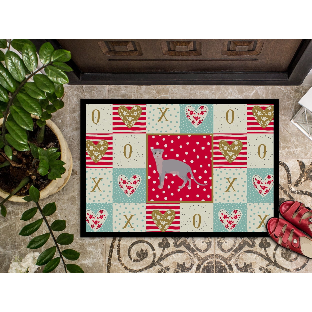 Ukrainian Levkoy Cat Love Door Mat