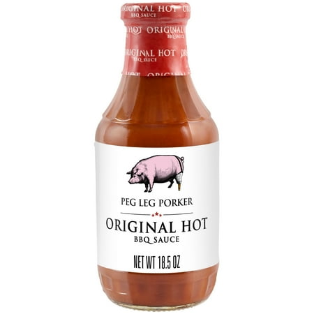 Peg Leg Porker Original Hot BBQ Sauce  18.5 oz Bottle