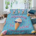 thumbnail image 1 of 3D Ice Cream Printed Comforter Cover Set Children Adult Unique Design Bedding Set Bedroom Decor,Queen (90"x90"), 1 of 5