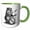 Green/White, variant on 3drose, Cute Funny Beaver Drummer Playing the Drums Music Cartoon, 11oz Two-tone Yellow Mug