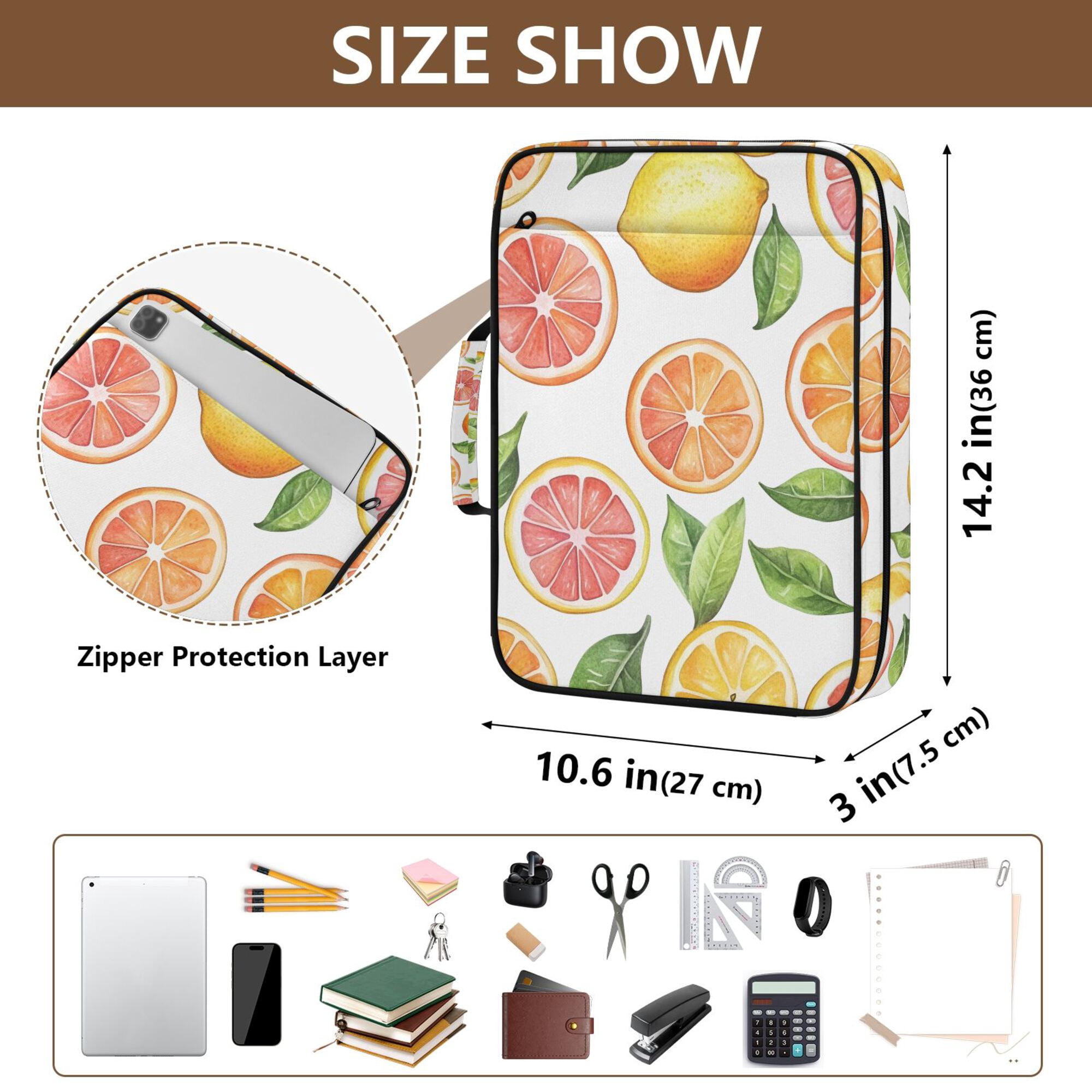FORMRS Accordion File Folder A4 Size 7-Pocket Expanding Document Organizer Bag with 3 Ring Binder, Candy Orange
