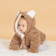 thumbnail image 2 of PatPat Baby / Toddler Baby Adorable Ear Decor Solid Hooded Coat(Baby boys＆Baby girls),Clearance, 2 of 10