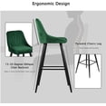 thumbnail image 5 of Mecor Velvet Fabric Bar stools Set of 2 with Backrest, 30’’ Upholstered Dining Counter Height Bar Chairs for Kitchen Living Room (Green), 5 of 7