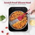 thumbnail image 4 of 600°F Heat Resistant Silicone Spoons: U-Taste 13.3in Solid & Slotted Kitchen Cooking Spoon, Nonstick Long Rubber Utensil, Sturdy for Mixing, Serving, Stirring, Frying, Draining (Red, 2PCS), 4 of 9