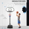 thumbnail image 3 of Adjustable Poolside Basketball Hoop Stand - Portable, Black, 52.25"-63.5" Height, Wheels for Easy Movement - Outdoor Game System for Pools & Patios, 3 of 7