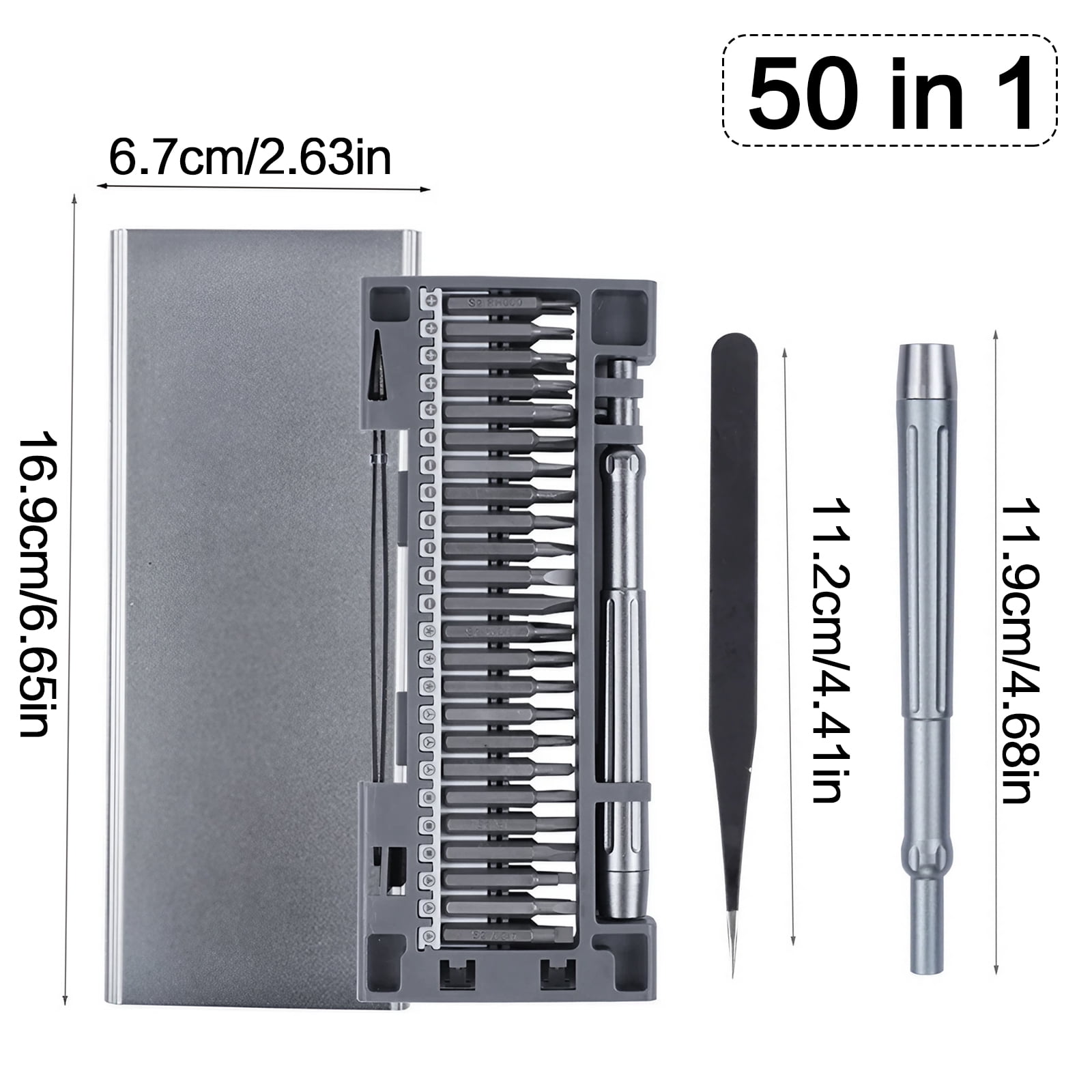 STONEGO 50-in-1 Magnetic Screwdriver Set - Includes Five-Leaf Y-Shaped, Plum Blossom, and More for Mobile Phones, PCs, Watches, Earphones, and Aircraft Toys