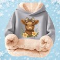 thumbnail image 4 of Oiyii Floral Highland Cow Print Hoodie for Toddler Girls Long Sleeve Weekend Hoodie Sweatshirt Pullover Top,GY1, 4 of 5