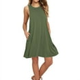 thumbnail image 2 of Women's Sleeveless Pockets Casual Swing T-Shirt Dresses, 2 of 2