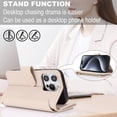 thumbnail image 2 of Allytechgroup Wallet Case for Apple iPhone 15 Pro Max,  Retro [1 Zipper Pocket + 6 Cards Slots] Hand Wrist Shoulder Strap Stand Shockproof iPhone 15 Pro Max Cover Case for Girls Women, White, 2 of 10