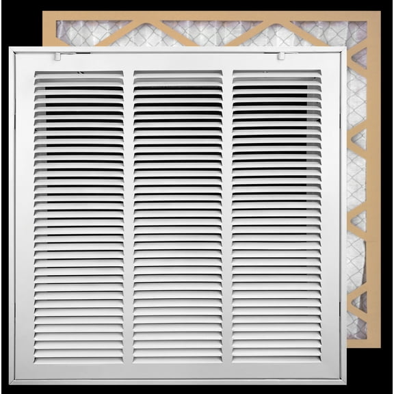Fits 18x18 Duct Opening | Filter Included Steel Return Air Filter Grille by Handua [Removable Door] for 1-inch Filters | Vent Cover Filter Grill | White | Outer Dimensions: 20 5/8"W X 20 5/8"H