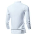 thumbnail image 4 of safuny Men's Outwear Sports Solid Color Pullover Slim Basic Tops Big&Tall Long Sleeve Shirts Casual Cotton Fashion V Neck Sweatshirts White M, 4 of 4
