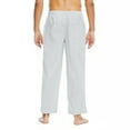 thumbnail image 4 of Mens Wide Leg Pants Big and Tall S-5X Plus Size Drawstring Elastic Waist Straight Trousers with Pockets Casual Solid Loose Lightweight Loungewear Pant, 4 of 4