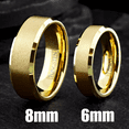 thumbnail image 5 of Gold Tungsten Carbide Wedding Band Ring for Men & Women â€“ Beveled Edge Design, 5 of 6