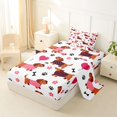 thumbnail image 2 of Homewish Pet Dachshund Twin Sheets,Dog Paws Bedding,White,Heart Balloon Decor,3pcs,1 Fitted Sheet and 1 Pillowcase, 2 of 6