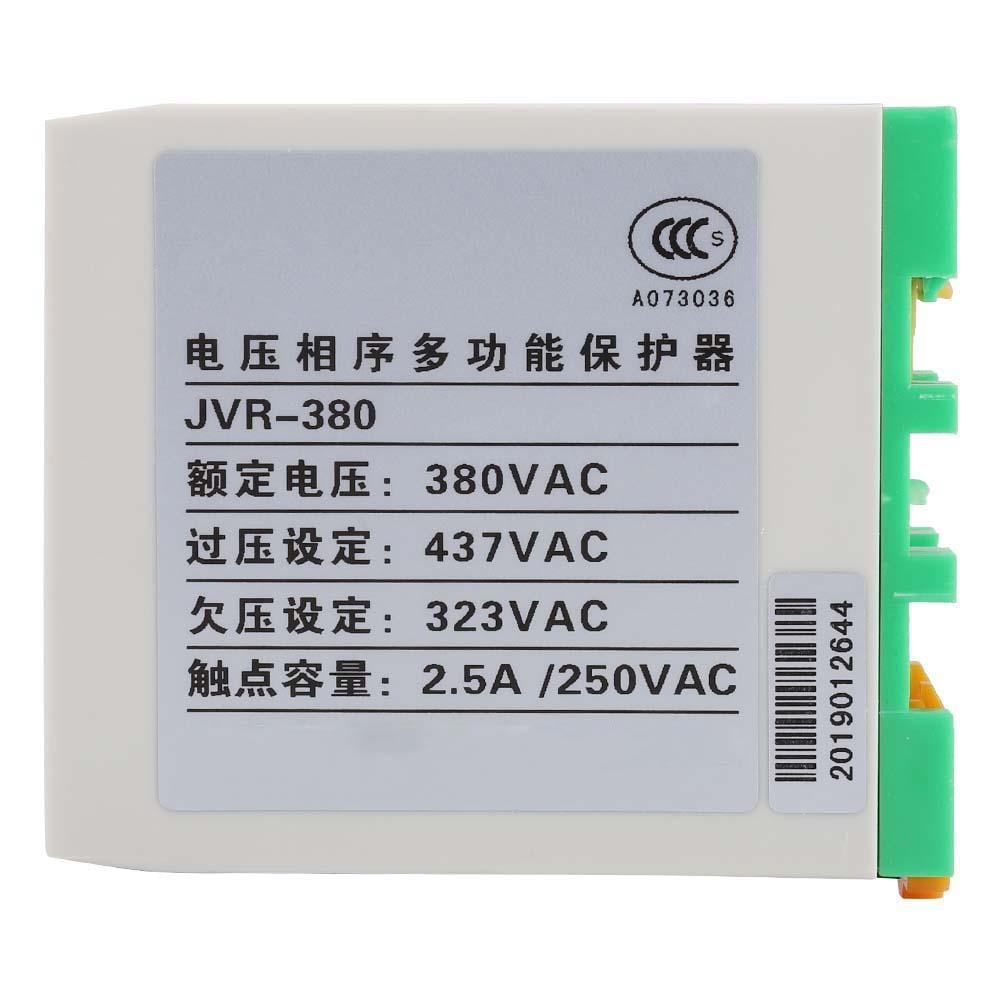 Phase Sequence Protection Relay JVR-380 Voltage Monitoring Relay 380V 5A Voltage Control Device for Pumps Fans Blowers Motors Elevator Phase Sequence Protection Relay JVR-380 Voltage Monitoring Relay 380V 5A Voltage Control Device for Pumps Fans Blowers Motors Elevator