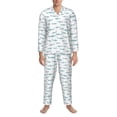 thumbnail image 3 of Fotbe Cute Shark Pijama de Hombre con Estampado de Manga Larga, Conjunto de 2 Piezas, Ropa de Dormir Suave y Cómoda con Bolsillos-Small, 3 of 7