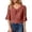 Brick Red, variant on Women's Lightweight Knit Double Layer Ruffle Sleeve Summer Top Grey S