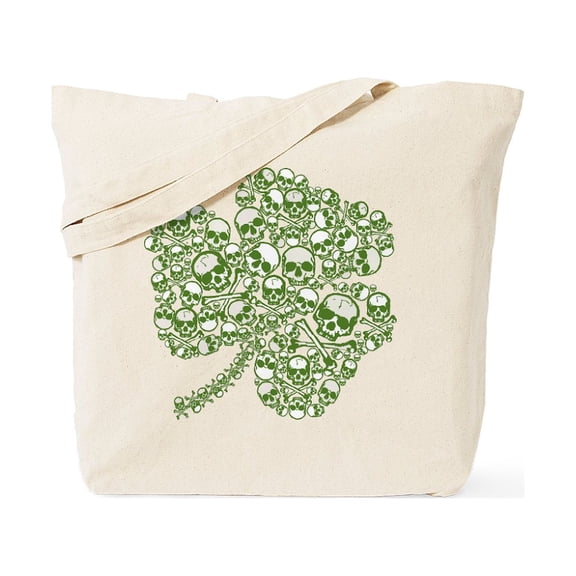 CafePress - Goth Skulls Shamrock Tote Bag - Unisex Canvas Tote Bag, Beige, 1-Piece